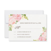 RSVP de Casamento de Peões Rosa Românticos