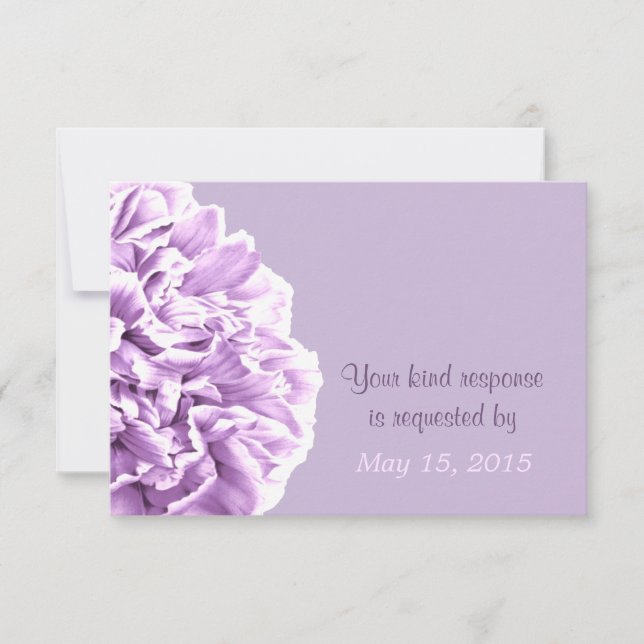 RSVP de Casamento de Peony lavanda (Frente)