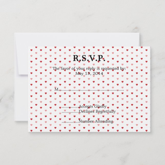 RSVP de Casamento de Pequenos Corações (Frente)