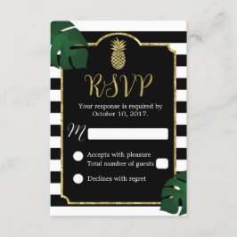 RSVP de Casamento de Pineanás Tropical Moderno do