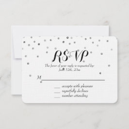 RSVP de Casamento de Pontos de Confetti Silver