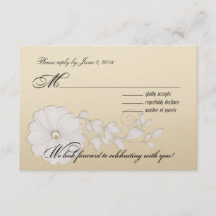 RSVP de Casamento de Posy bonito - champanhe metál