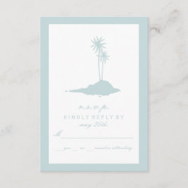 RSVP de Casamento de Praia da Ilha Moderna - Azul
