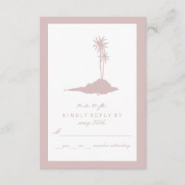 RSVP de Casamento de Praia da Ilha Moderna - Blush