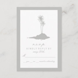 RSVP de Casamento de Praia de Modern Island - Cinz