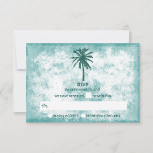 RSVP de Casamento de Praia de Palm Tree Tropical