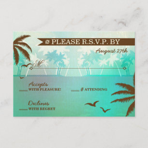 RSVP de Casamento de Praia do Teal Tropical