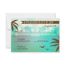 RSVP de Casamento de Praia do Teal Tropical