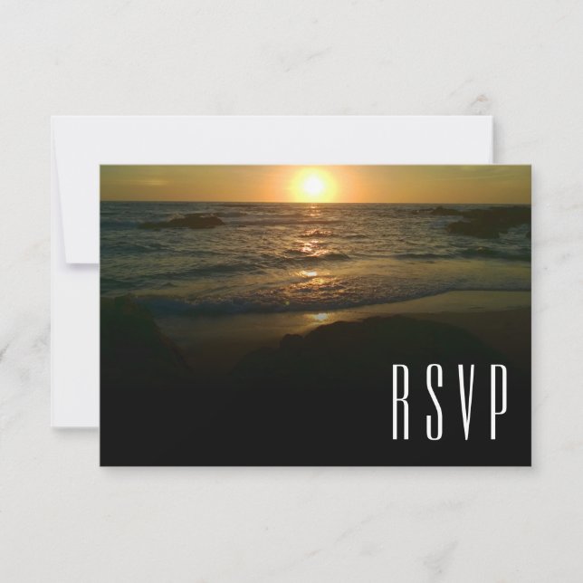 RSVP de Casamento de Praia Sunset (Frente)