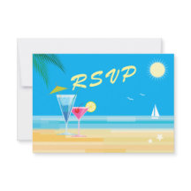 RSVP de Casamento de Praia Tropical