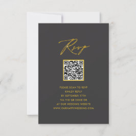 RSVP de Casamento de QR da Cinza Moderna do Script