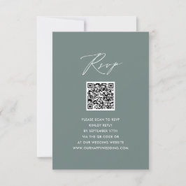 RSVP de Casamento de QR do Script Elegante Verde d