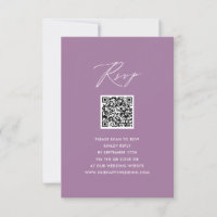 RSVP de Casamento de QR Minimalista do Script Eleg