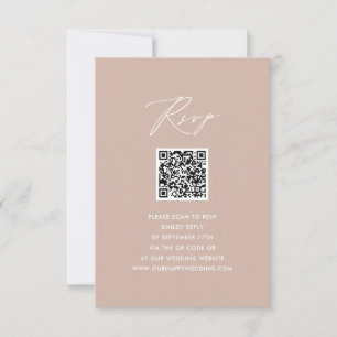 RSVP de Casamento de QR Simples de Script Elegante