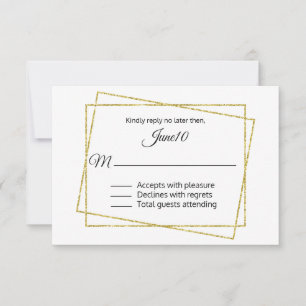 RSVP de Casamento de Quadro Dourado