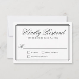 RSVP de Casamento de Quadro Elegante Simples Cláss