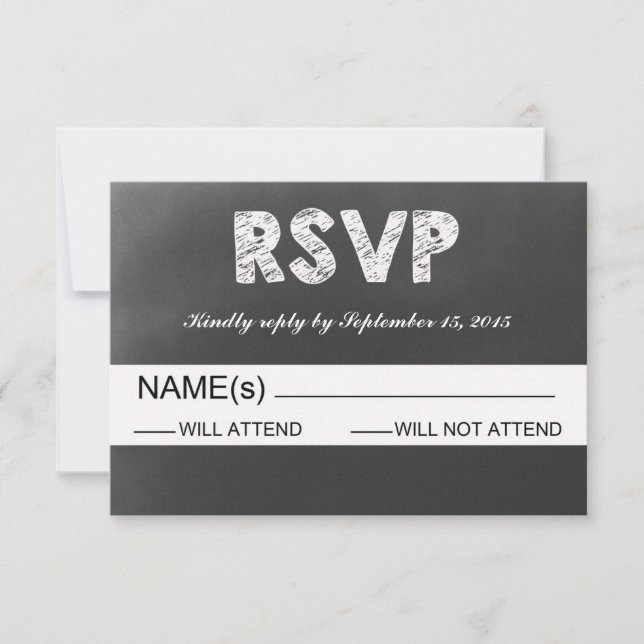 RSVP de Casamento de Quadro Preto (Frente)