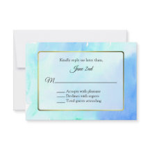 RSVP de Casamento de Quadros Dourados e de Cores A