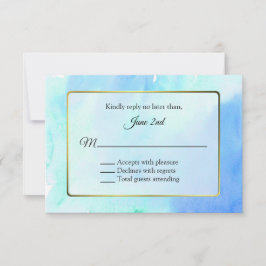 RSVP de Casamento de Quadros Dourados e de Cores A