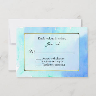 RSVP de Casamento de Quadros Dourados e de Cores A