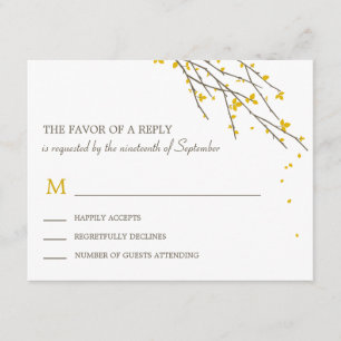 RSVP de Casamento de Ramificações Blooming - Mosta