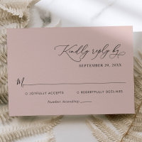 RSVP de Casamento de Rosa Dusty do Script de Calig