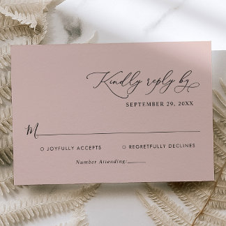 RSVP de Casamento de Rosa Dusty do Script de Calig