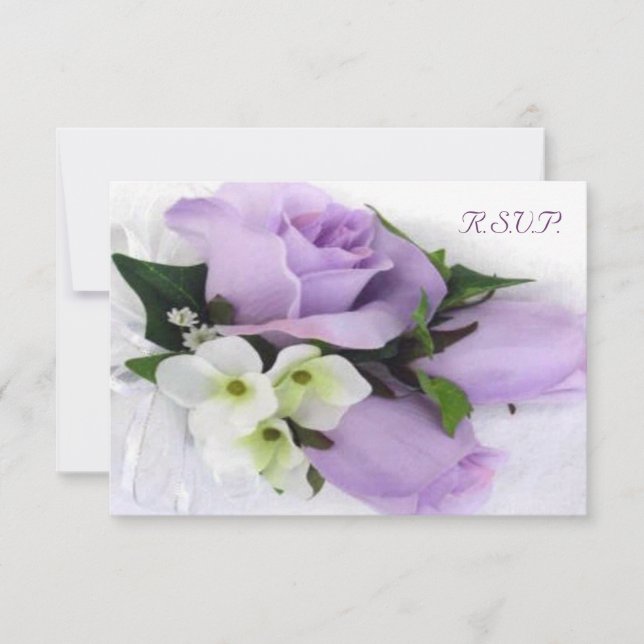 RSVP de Casamento de Rosa púrpura (Frente)