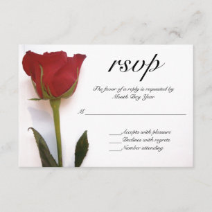 RSVP de casamento de rosa vermelha