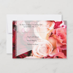 RSVP de Casamento de Rosas Rosa Românticas bonito
