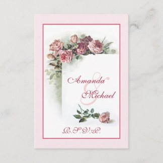 RSVP de Casamento de Rosas Rosa Rosa
