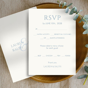 RSVP de Casamento de Sage Green & Ivory Monograma