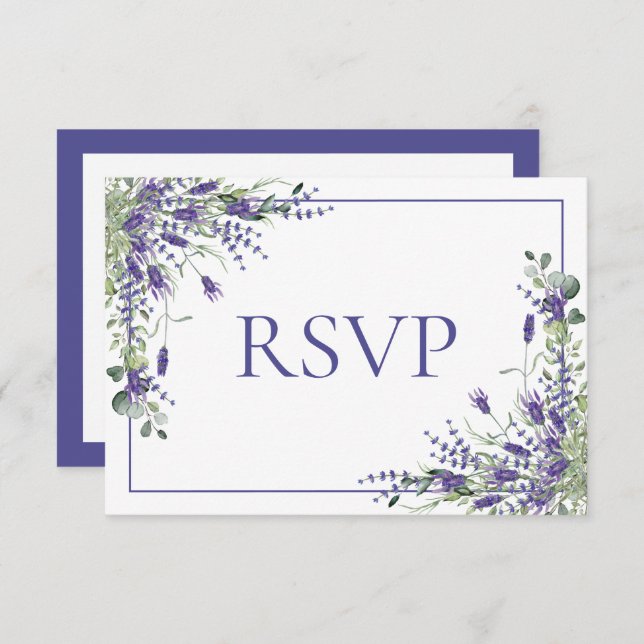 RSVP de Casamento de Script Botânico Eucalyptus la (Frente/Verso)