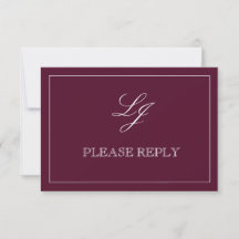 RSVP de Casamento de Script Burgundy do Código QR