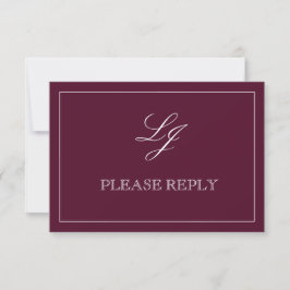 RSVP de Casamento de Script Burgundy do Código QR