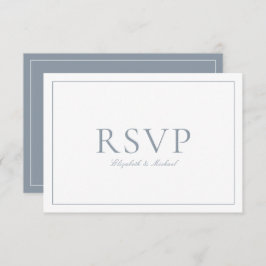 RSVP de Casamento de Script de Caligrafia Azul Ele