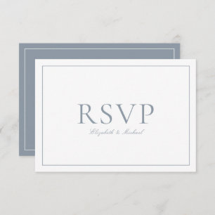 RSVP de Casamento de Script de Caligrafia Azul Ele