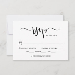 RSVP de Casamento de Script de Caligrafia Chic Min