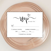 RSVP de Casamento de Script de Caligrafia Moderno