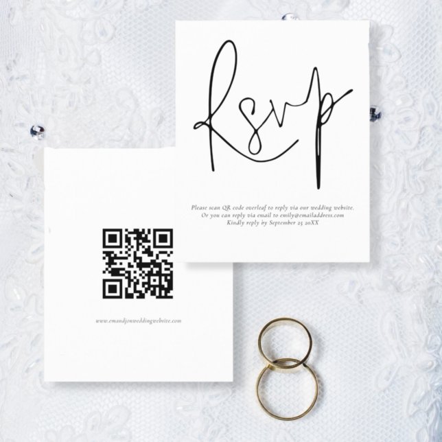 RSVP de Casamento de Script de Código QR Simples d (Criador carregado)