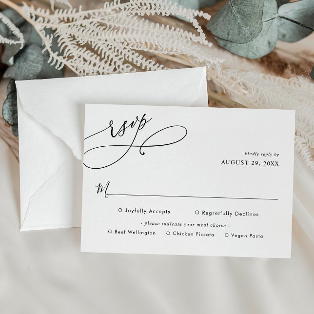 Rsvp de Casamento de Script Elegante com Cartão de (Criador carregado)