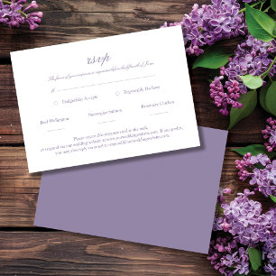 RSVP de Casamento de Script Elegante da lavanda