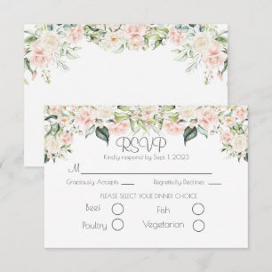 RSVP de Casamento de Script Floral Elegante
