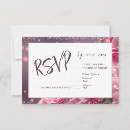 RSVP de Casamento de Script Manuscrito Simples Ros