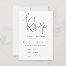 RSVP de Casamento de Script Moderno com a Escolha 
