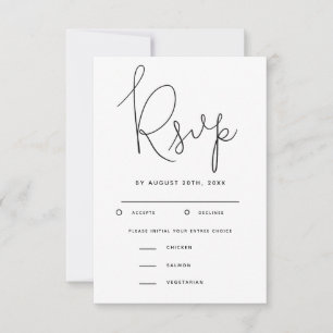 RSVP de Casamento de Script Moderno com a Escolha