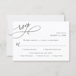 Rsvp de Casamento de Script Simples com Cartão de