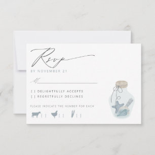 RSVP de Casamento de Seashell de Praia Náutica El