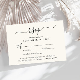 RSVP de Casamento de Seleção de Script Chic