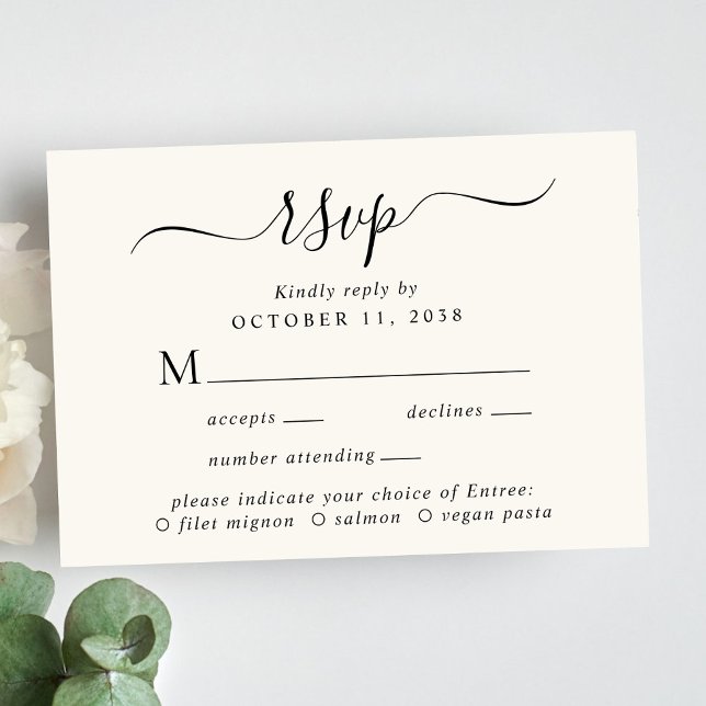 RSVP de Casamento de Seleção de Script Chic (Criador carregado)